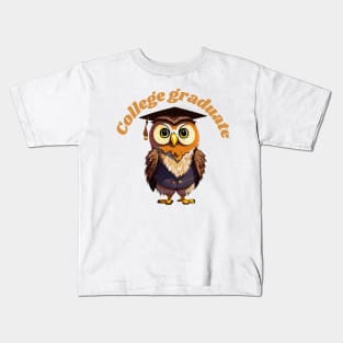 College Graduate owl Kids T-Shirt